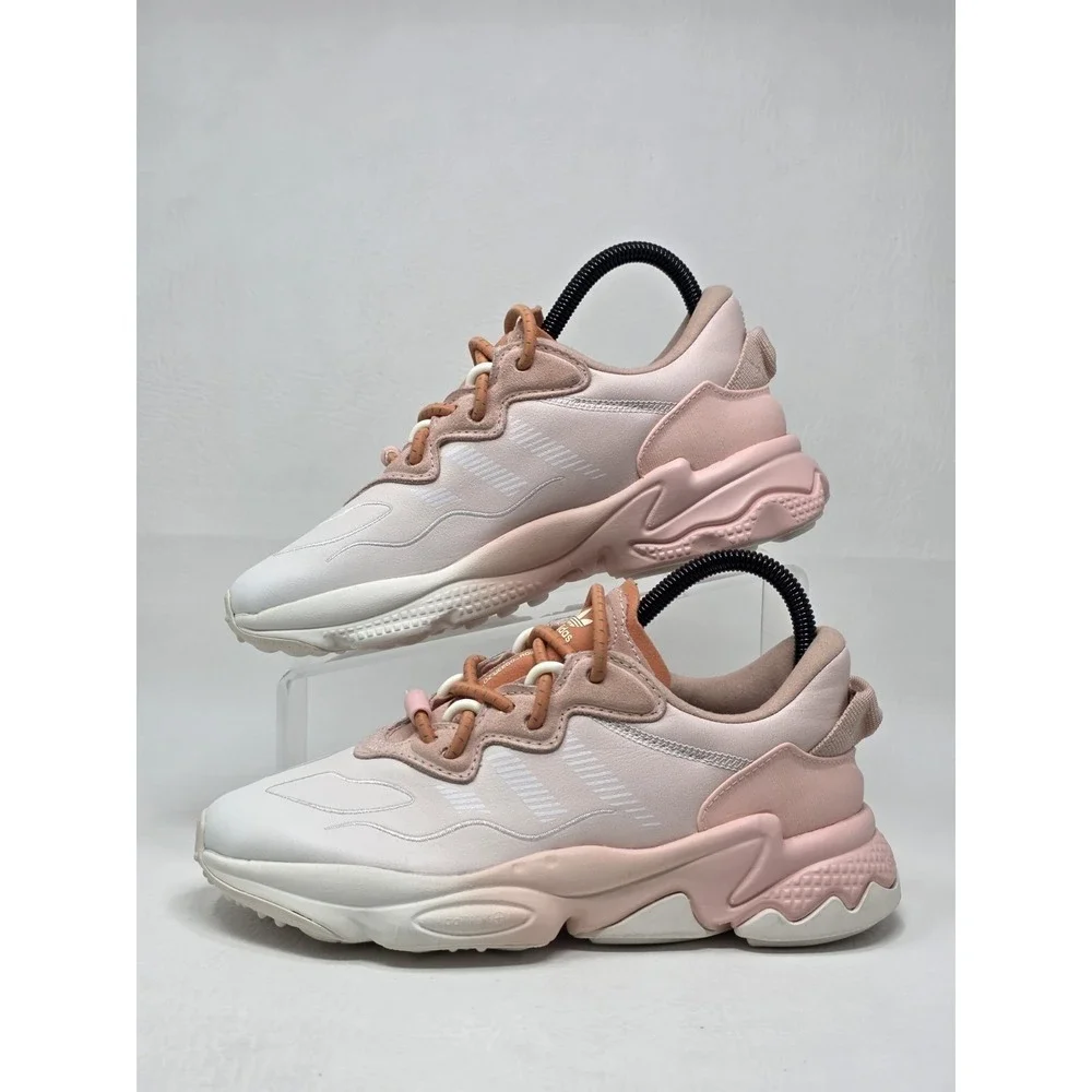 Adidas Originals Girls Ozweego OZWG W GZ2775 Thick Sole Shoes Sz 6 White Pink